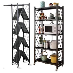 5 Tier Big Size Foldable Kitchen and shop Rack with wheels