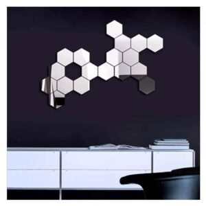 12PCS removable acrylic hexagonal mirror