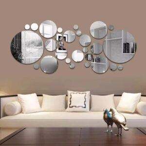 26PCS self-adhesive acrylic round mirrors