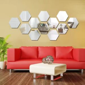12PCS removable acrylic hexagonal mirror (Copy)