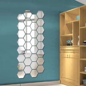 12PCS removable acrylic hexagonal mirror